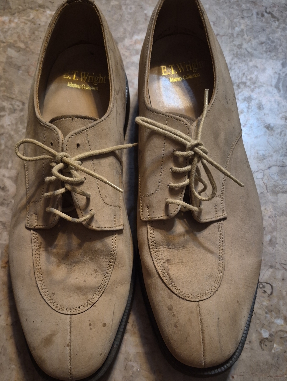 E.T. Wright Men's Beige Suede Derby Shoes